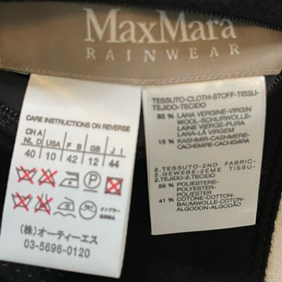 Max Mara Rainwear reversible black jacket sz 10 - Picture 13 of 15